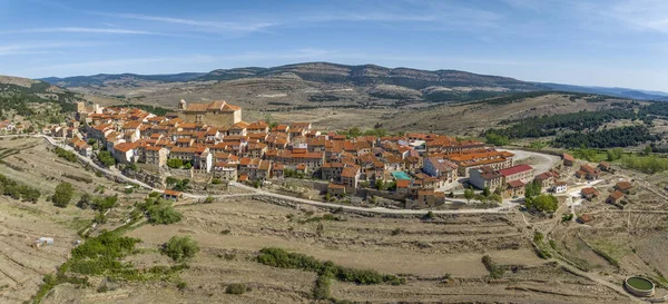 Vista Panorámica Aérea Provincia Puertomingalvo Teruel Catalogada Como Hermosas Ciudades — Foto de Stock