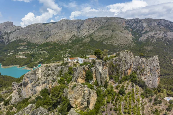 Panoramic Aerial View Castle Guadalest Province Alicante Listed Beautiful Towns — Stock Photo, Image