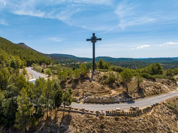 Çarmıha Gerilen Rubielos Mora Eyaleti Spanya Nın Güzel Köyleri Olarak — Stok fotoğraf