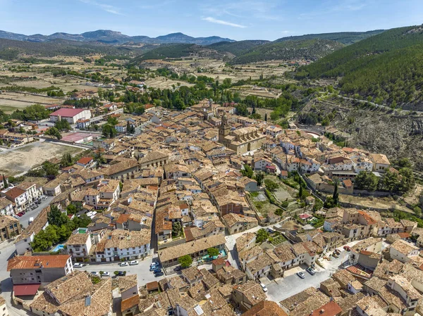 Vista Panorámica Aérea Rubielos Mora Provincia Teruel Catalogada Como Hermosas — Foto de Stock