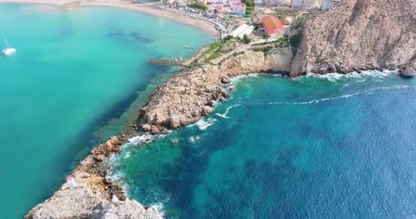 Aerial View City Aguilas Province Murcia Levante Bay Spain — Stock Video