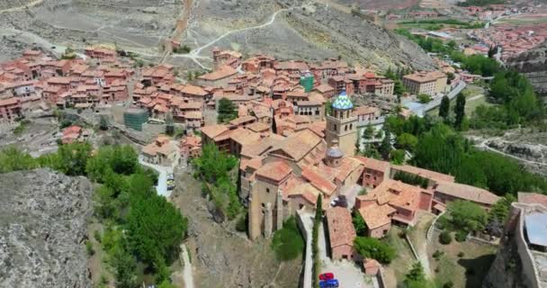 Vue Aérienne Cathédrale Albarracin Province Teruel Classée Comme Belles Villes — Video