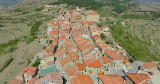 Veduta Panoramica Aerea Della Provincia Puertomingalvo Teruel Elencato Come Belle — Video Stock