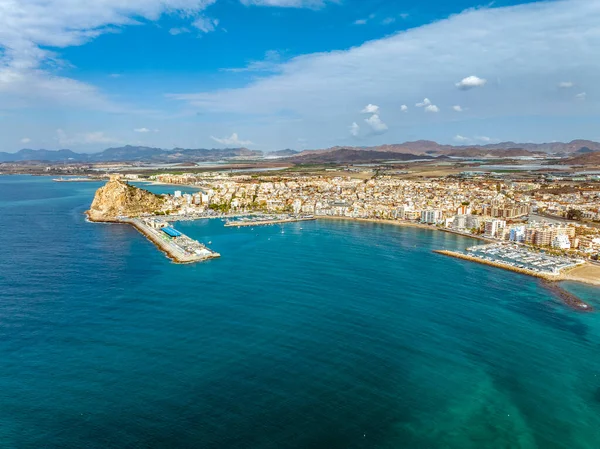 Widok Powietrza Miasto Aguilas Prowincja Murcja Zatoka Levante Hiszpanii — Zdjęcie stockowe