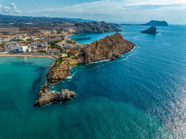 Latarnia Morska Wyspie Aguilica Mieście Aguilas Prowincja Murcja Hiszpania — Zdjęcie stockowe