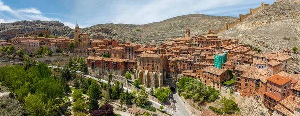 Vista Aérea Panorâmica Província Teruel Albarracin Listada Como Belas Cidades — Fotografia de Stock