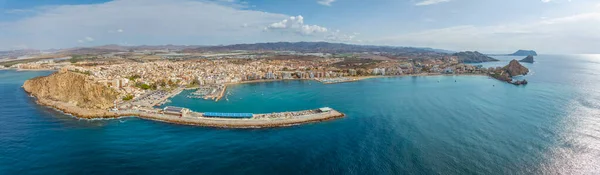 Panoramatický Letecký Výhled Středomořské Pobřežní Město Aguilas Provincie Murcia Španělsko — Stock fotografie