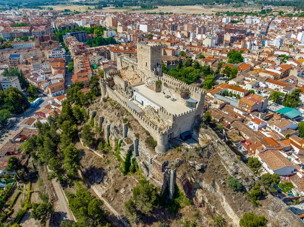 Castle City Almansa Province Albacete Castilla Mancha Spain Side Aerial — Stock Photo, Image