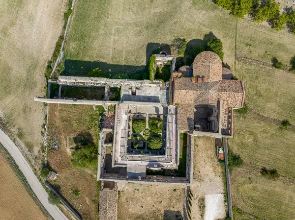 Aerial View Monsalud Cistercian Monastery Corcoles One Most Important Medieval — Stock Photo, Image