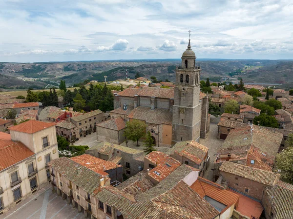 Medinaceli Spansk Stad Provinsen Soria Castilla Leon Ett Turistmål Flygpanoramautsikt — Stockfoto