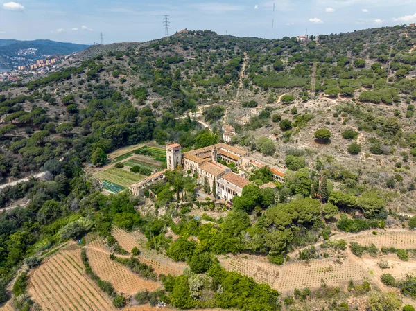 Vista Aérea Mosteiro Sant Jeroni Vall Betlem Murta Província Badalona — Fotografia de Stock