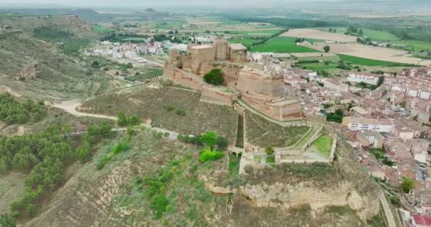Fortaleza Castelo Monzn Huesca Origem Muçulmana Ordem Templo Situação Estratégica — Vídeo de Stock
