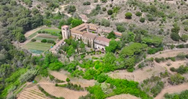 Veduta Aerea Del Monastero Sant Jeroni Vall Betlem Murta Provincia — Video Stock