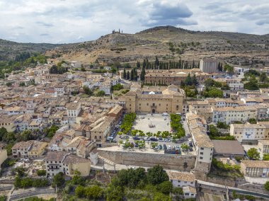 Ducal Palace, İspanya 'nın Guadalajara eyaleti Pastrana' nın havadan görünüşü, Güzel Kasabalardan biri.