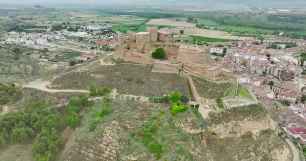 Festung Monzon Huesca Muslimischen Ursprungs Tempelorden Strategische Lage Der Schwierigen — Stockvideo