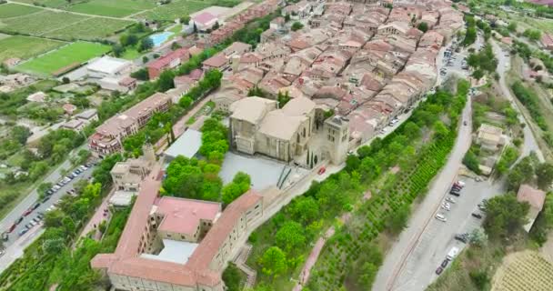 Laguardia Rioja Alavesa Baskenland Spanien Luftaufnahme Nominierte Schöne Stadt — Stockvideo