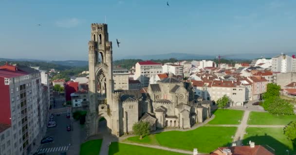 Carballino Ourense Aerial View Temple Vera Cruz Considered One Most — Stock Video