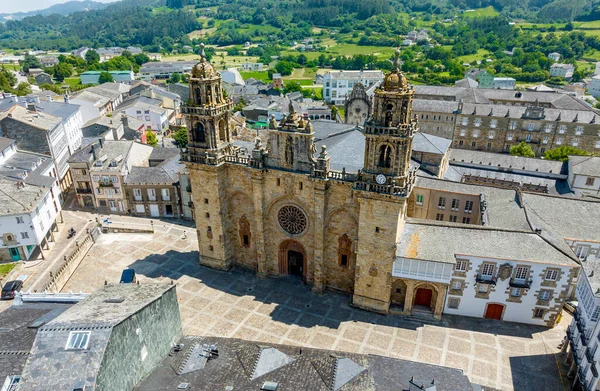 Mondonedo Lugo Katedrális Bazilika Nagyboldogasszony Tartják Egyik Legszebb Város Spanyolországban Stock Fotó