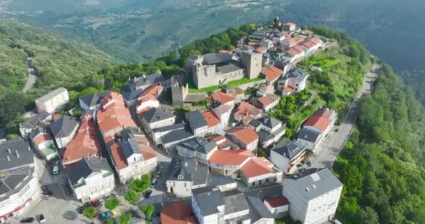 Zamek Widokowy Castro Candelas Prowincji Ourense Uważany Jedno Najpiękniejszych Miast — Wideo stockowe