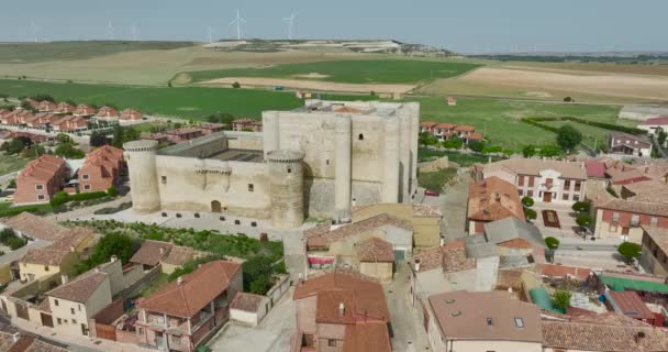 Fontäner Valdepero Palencia Spanien Slott Sarmientos Det Femtonde Århundradet — Stockvideo