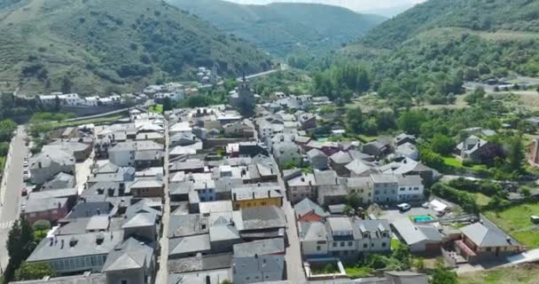 Panoramisch Uitzicht Vanuit Lucht Molinaseca Provincie Leon Regio Bierzo Uitgeroepen — Stockvideo