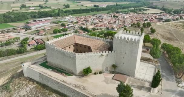 Slottet Monzón Campos Palencia Spanien — Stockvideo