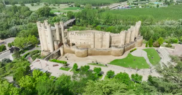 Κάστρο Στη Valencia Don Juan Castilla Leon Ισπανία — Αρχείο Βίντεο