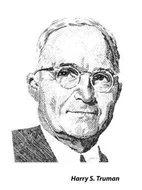 ABD - CIRCA 1984: ABD 'de basılan bir pul Harry S. Truman' ı 1984 dolaylarında gösteriyor
