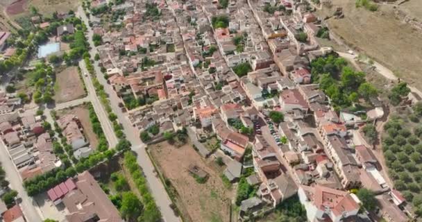 Vue Panoramique Aérienne Alcaraz Albacete Espagne Depuis Arche Aqueduc — Video