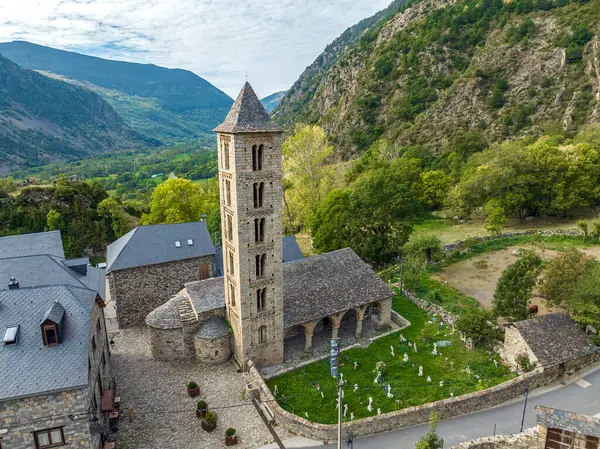 stock image Roman Church of Santa Eulalia in Erill la Vall in the Boi Valley Catalonia Spain. This is one of the nine churches which belongs to the UNESCO World Heritage Site.