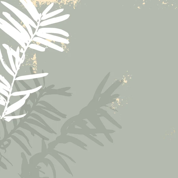 绿松林手绘枝条圣诞树图案 金箔质地闪烁着光芒 寒假别致的背景 — 图库矢量图片