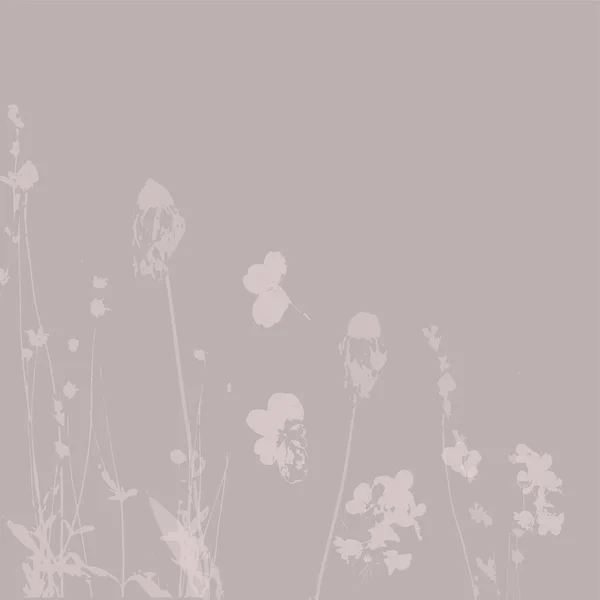 Bloemrijke Chique Achtergrond Met Delicate Bloemen Botanische Elementen Een Vleugje — Stockvector