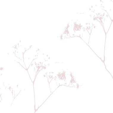 Vahşi çiçeklerle narin bir vektör deseni, bitkisel bitkiler. Yumuşak pastel renkler allık pembe arkaplan