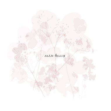 Vahşi çiçeklerle narin bir vektör deseni, bitkisel bitkiler. Yumuşak pastel renkler allık pembe arkaplan