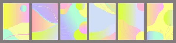 Neon Gradiënt Abstracte Geometrische Landschap Achtergronden Posters — Stockvector