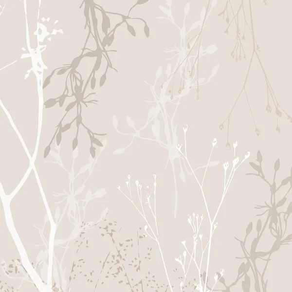 精美的病媒图案 草本植物 柔和的漆色 浅红色 米黄色 粉色背景 — 图库矢量图片