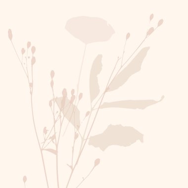 Vahşi çiçeklerle narin bir vektör deseni, bitkisel bitkiler. Yumuşak pastel renkler allık pembe arkaplan