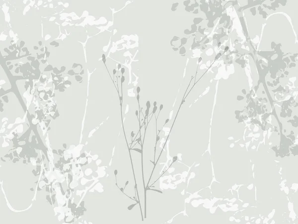 Delicate Vector Pattern Wild Flowers Herbs Botanicals Soft Pastel Colors — Stockový vektor