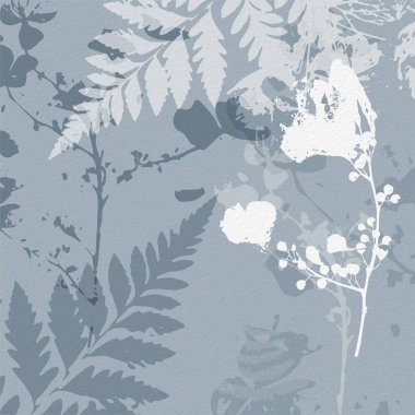 Delicate watercolor botanical digital paper floral background in soft basic nude blue grey tones. Neutral elegant pattern on white organic paper texture