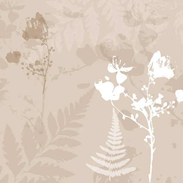 Delicate Vector Patroon Met Wilde Bloemen Kruiden Botanicals Zachte Pastel — Stockvector