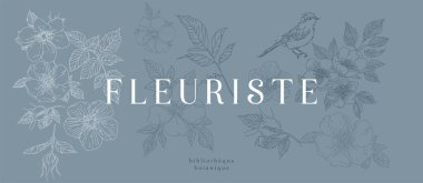 Soyut çiçekli ve modern botanikli zarif çiçek desenleri. Yumuşak pastel bej estetik sanat, posterler, asgari sanatsal