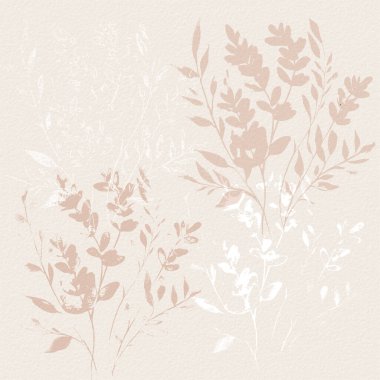 Narin, suluboya, botanik, dijital kağıt, çiçek arkaplanı, basit, çıplak, yeşil tonlarda. Beyaz organik kağıt dokusunda nötr zarif desen