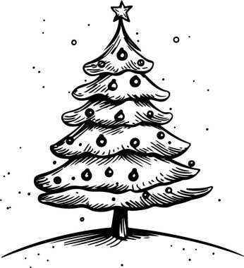 Minimalistic Christmas tree PNG xmas design for winter holidays  clipart