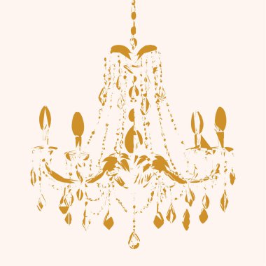 El yapımı klasik avize vektör çizimi, düğün için tuhaf bir klip, parti davetiyeleri, ev duvarı sanat dekoru, logo.