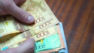 Adam elinde banknot destesiyle sayıyor..