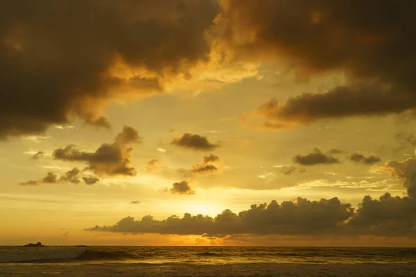 Seascape Orange Sky Sunset Bentota — Stock Photo, Image
