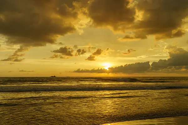 Orange Sunset Ocean Coast Sri Lanka — Stock Photo, Image