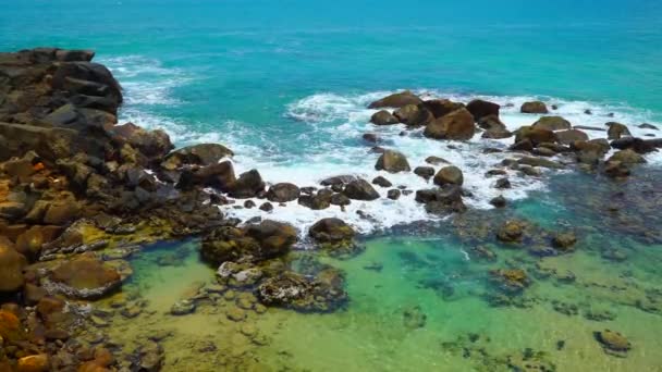 청록색 과많은 암석으로 뒤덮여 — 비디오
