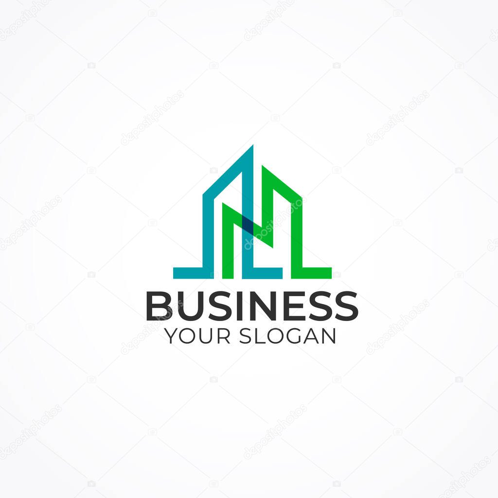 Real Estate Commercial Property Developer Consulting Logo. Vector illustration