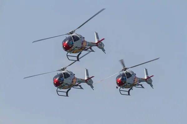 Malaga Spain May Helicopters Patrulla Aspa Taking Part Exhibition Day — Stock Photo, Image
